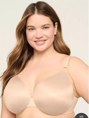 Cacique Invisible Back Smoother Lightly Lined Beige  Nude Bra 44C No Wire NWT